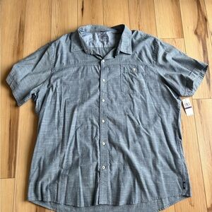 NWT IZOD  Relaxed Classic Collared Blue Short Sleeve Shirt XXL